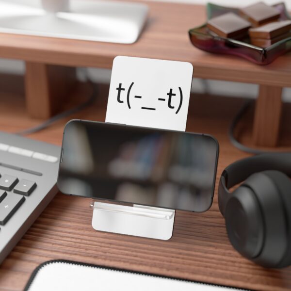 Acrylic Phone Stand – Minimalist Desk Display with Bold Custom Print | Smartphone Holder for Office or Nightstand