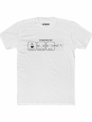 Powered by Coffee Sarcasm Magic Unisex Cotton Crew Tee